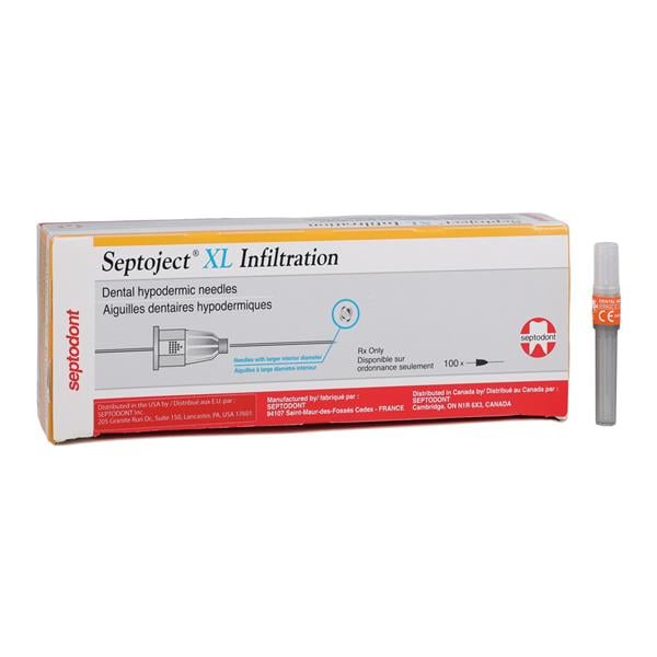 Septoject XL Needle Infiltration 25 Gauge X-Large Orange 100/Bx, 10 BX/CA