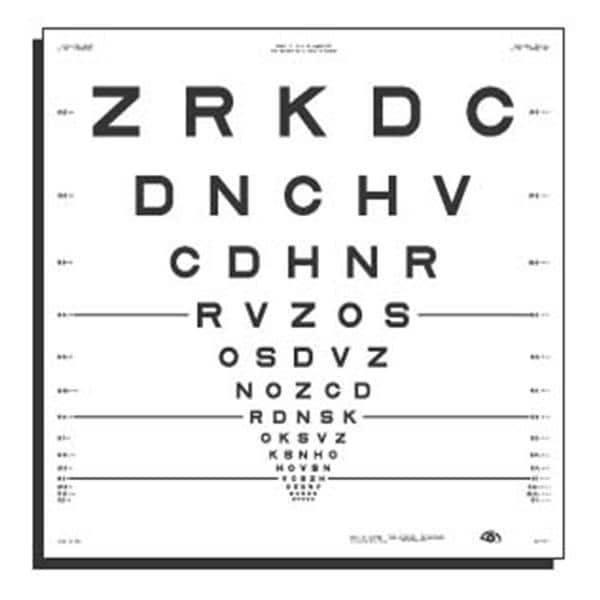 ETDRS 2000 Series Vision Test Chart 2 13' Testing Distance Ea