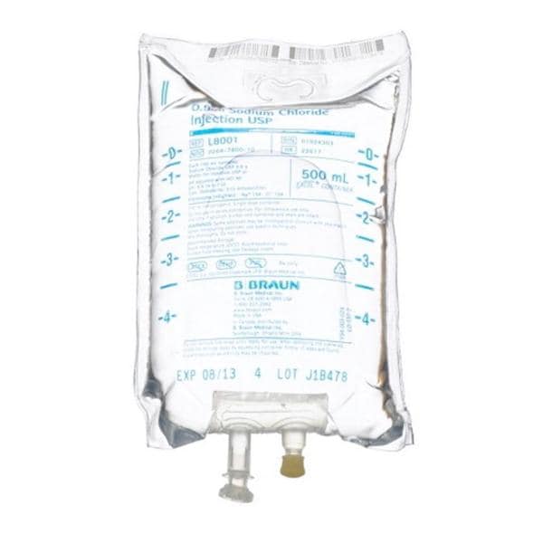 IV Injection Solution Sodium Chloride 0.9% 500mL Plastic Container 24/Ca