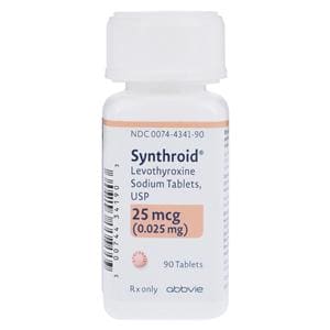 Synthroid Tablets 25mcg Bottle 90/Bottle Each