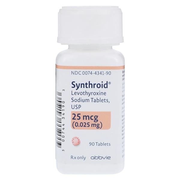 Synthroid Tablets 25mcg Bottle 90/Bt