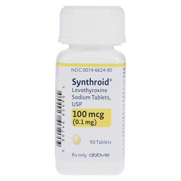 Synthroid Tablets 100mcg Bottle 90/Bottle Each