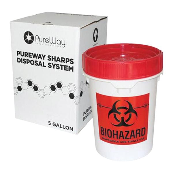 Mail Back Collection Bin 5gal Biohazard Labeling/Symbol Red/White Ea