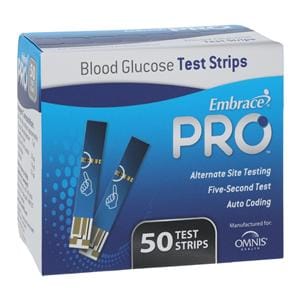 Embrace Pro Blood Glucose Test Strip CLIA Waived 50 Count 50/Box