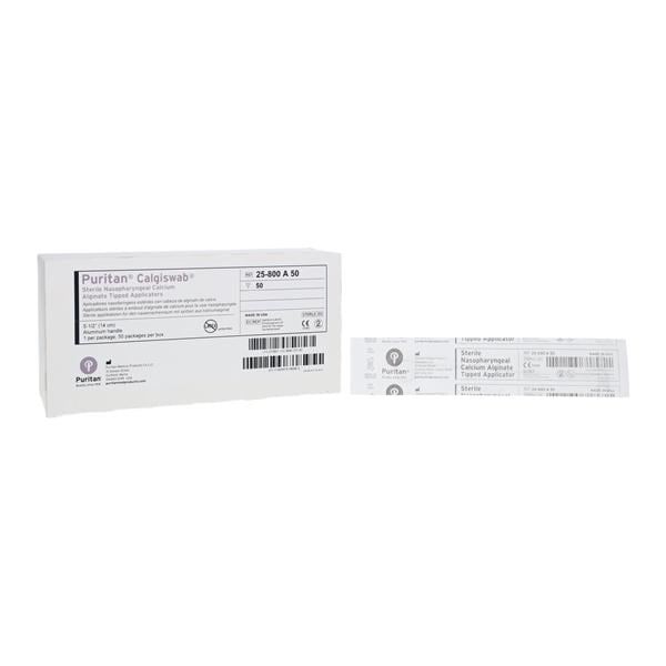 CalgiSwab Nasopharyngeal Swab Flx Alum Hndl Cal Alg 5.5" Strl Sngl 50/Bx