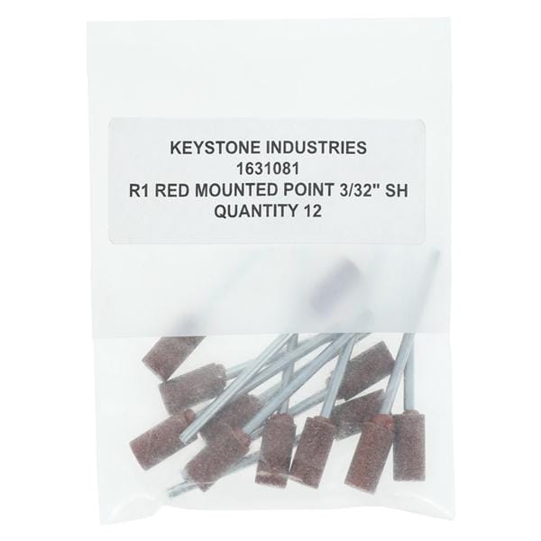 Aluminum Oxide Mounted Stones Red 12/Bx