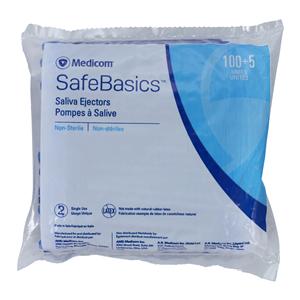 SafeBasics Saliva Ejectors Clear Blue Blue Tip 105/Bg, 10 BG/CA