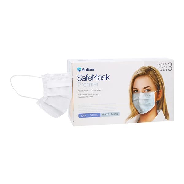 SafeMask Premier Elite Procedure Mask ASTM Level 3 White Adult 50/Bx