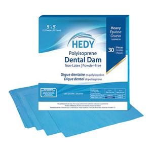 Hedy Polyisoprene Dental Dam Latex-Free Rubber Dam 5 in x 5 in Md Gg Blu 30/Bx