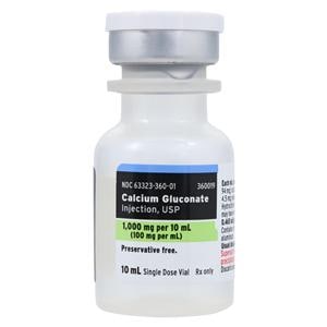 Calcium Gluconate Injection 100mg/mL SDV 10mL Each