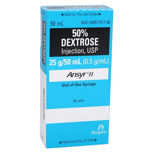 Dextrose Injection 50% Ansyr Syringe 50mL Each