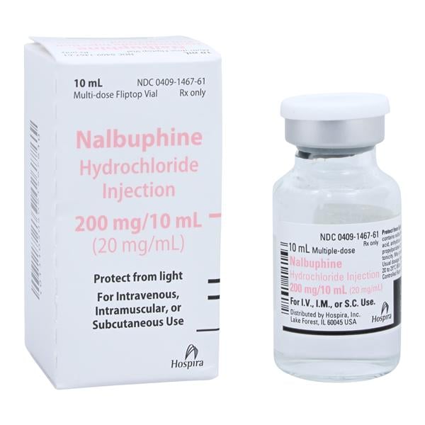 Nalbuphine HCl Injection 20mg/mL MDV 10mL/Vl, 50 VL/CA