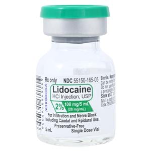 Lidocaine HCl Injection 2% Preservative Free SDV 5mL Each