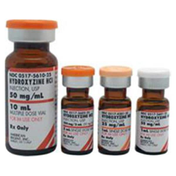 Hydroxyzine HCl Injection 25mg/mL SDV 1mL 25/Package