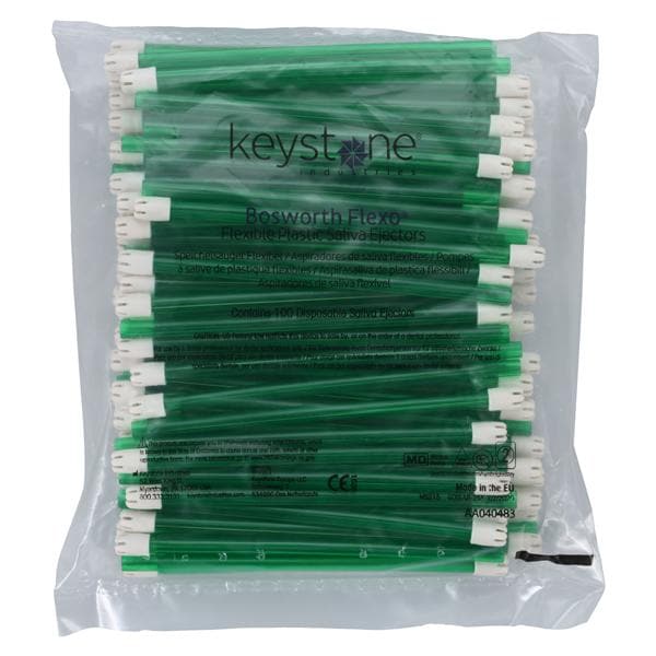 Flexo Saliva Ejectors Green White Tip 100/Pk, 10 PK/CA