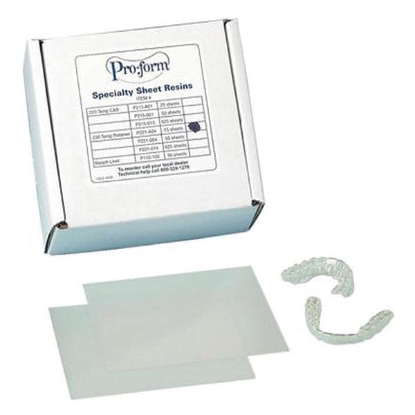 Pro-Form Retainer Resin Material Clear .030" 50/Bx