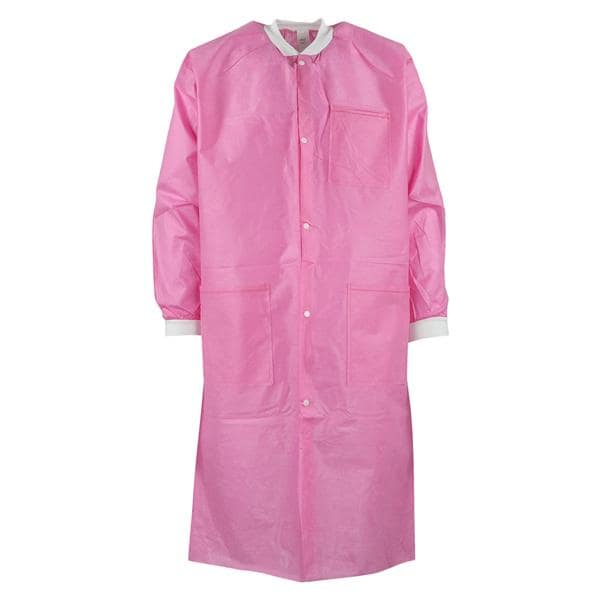 ValuMax Extra-Safe Protective Lab Coat 3 Layer SMS Large Raspberry 10/Pk, 10 PK/CA