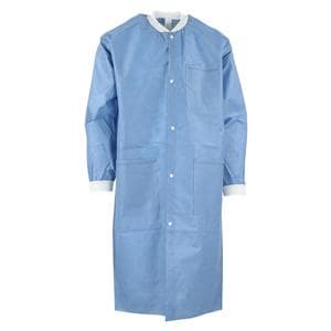 ValuMax Extra-Safe Protective Lab Coat 3 Layer SMS Medium Ceil Blue 10/Pk