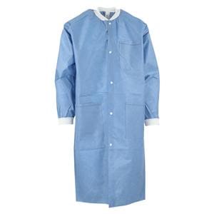 ValuMax Extra-Safe Protective Lab Coat 3 Layer SMS Large Ceil Blue 10/Pk