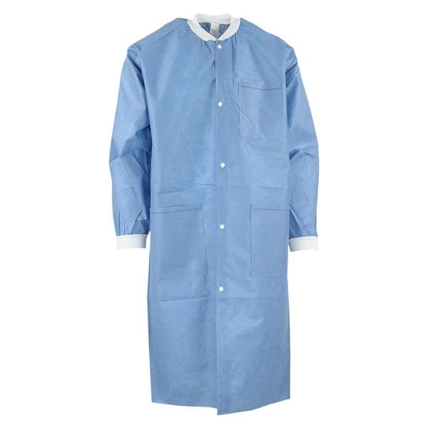 ValuMax Extra-Safe Protective Lab Coat 3 Layer SMS Large Ceil Blue 10/Pk, 10 PK/CA