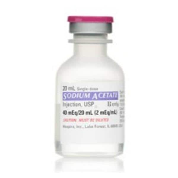 Sodium Acetate Injection 2mEq/mL SDV 20mL 25/Pk