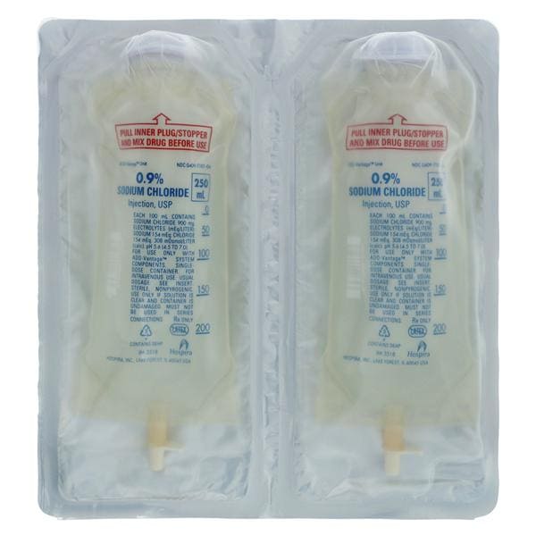 ADD-Vantage Injection Solution Sodium Chloride 0.9% 250mL Flx Bg Cntnr 24/Ca