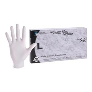 NitriDerm Ultra White Nitrile Exam Gloves Large White Non-Sterile