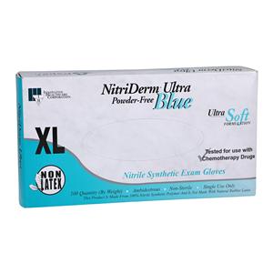 NitriDerm Ultra Blue Nitrile Exam Gloves X-Large Light Blue Non-Sterile