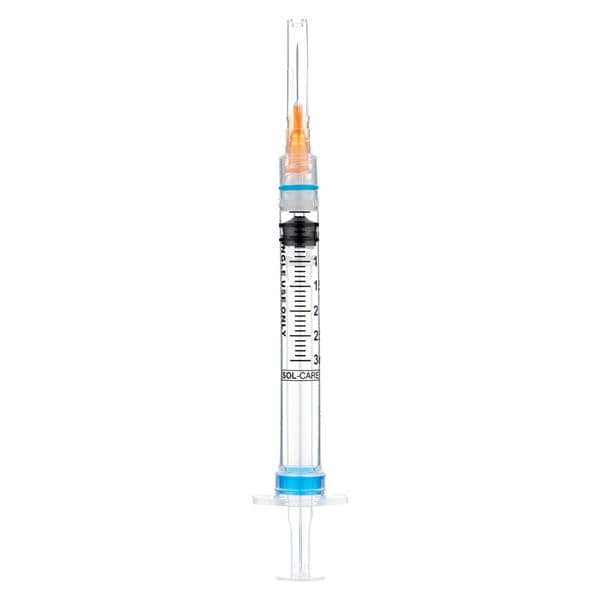 InviroSnap Syringe/Needle 3cc 25gx5/8" Safety 100/Bx