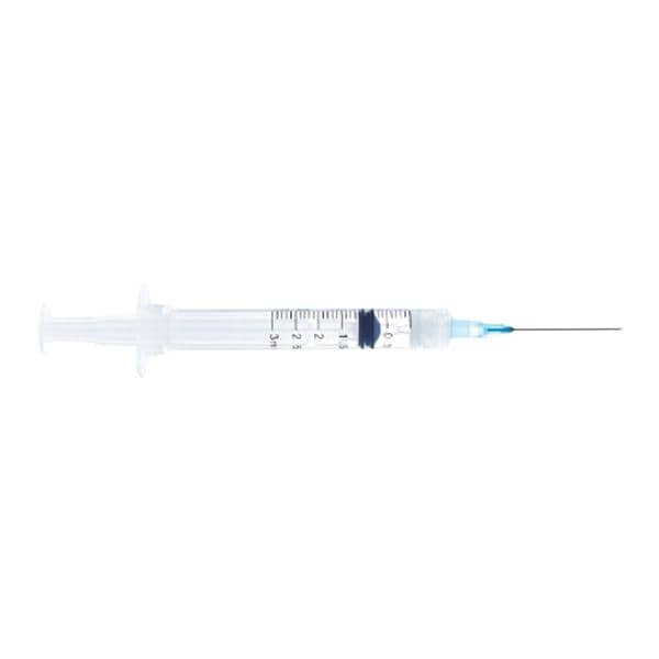 InviroSnap Hypodermic Syringe/Needle 23gx1" 3cc Blue Safety Shield LDS 100/Bx