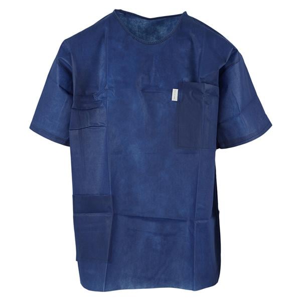 Scrub Shirt Spunbonded Polypropylene Small Dark Blue 10/Bg, 5 BG/CA