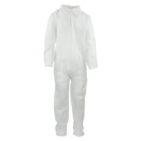 Staff Coverall Spunbonded Polypropylene X-Large White 5/Bg, 5 BG/CA