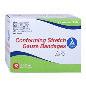 Conforming Bandage Polyester 4"x4.1yd 1 Ply Non-Sterile 12/Bx, 8 BX/CA