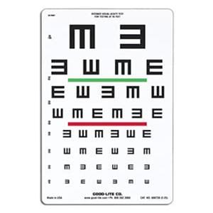 Visual Acuity Chart 20' Testing Distance EA