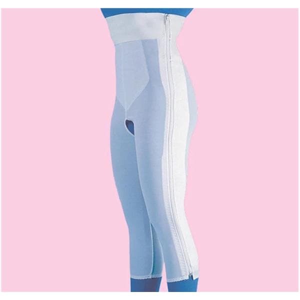 Compression Girdle Below Knee/High Waist 2XL White