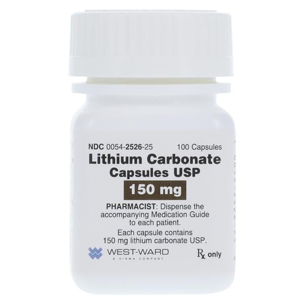 Lithium Carbonate Capsules 150mg Bottle 100/Bt