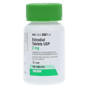 Estradiol Tablets 2mg Bottle 100/Bottle Each