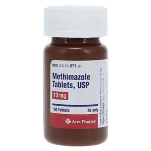 Methimazole Tablets 10mg Bottle 100/Bottle Each