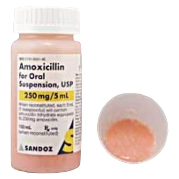 Amoxicillin Oral Suspension 250mg/5mL Fruity Bottle 100mL