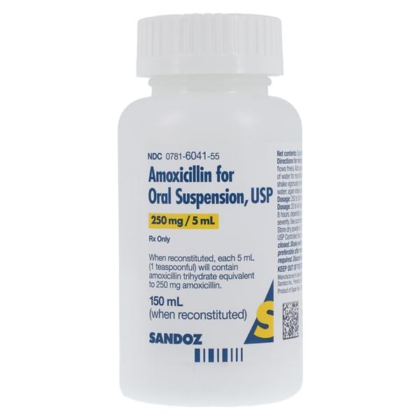 Amoxicillin Oral Suspension 250mg/5mL Fruity Bottle 150mL