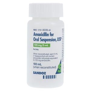 Amoxicillin Oral Suspension 125mg/5mL Fruity Bottle 100mL