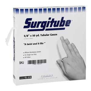 Surgitube Gauze Bandage Cotton .63"x50yd White Non-Sterile RL