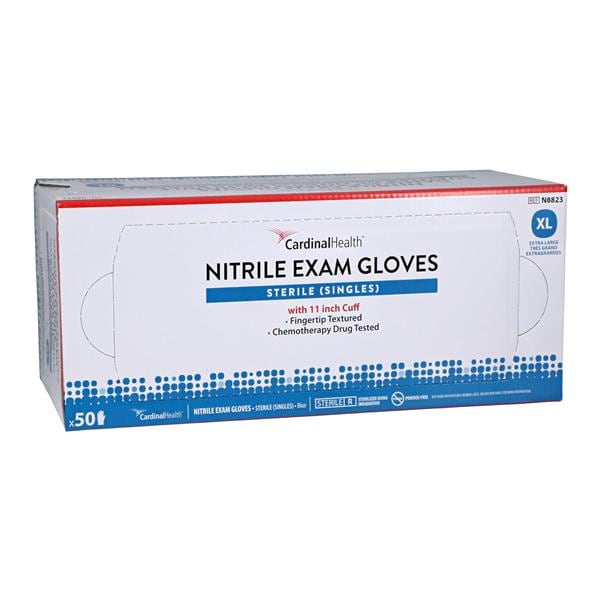 Flexam Nitrile Exam Gloves X-Large Blue Sterile, 5 BX/CA