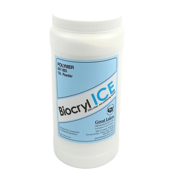 Biocryl ICE Orthodontic Resin Non-Yellowing Acrylic Polymer Clear 1Lb/Ea