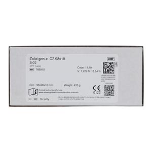 Zolid Gen-X Zirconia Disc C2 98x18 Ea