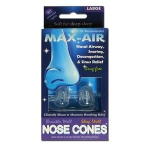 Max-Air Nose Cones Anti-Snoring Airway Relief Clear Large 2/Pk, 24 PK/CA