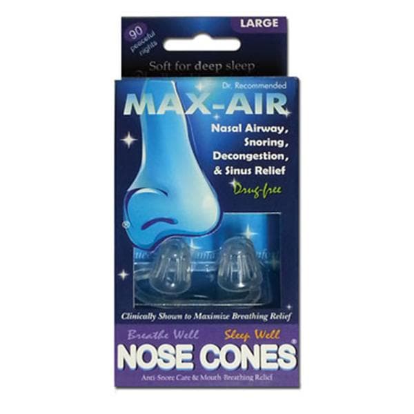 Max-Air Nose Cones Anti-Snoring Airway Relief Clear Large 2/Pk, 24 PK/CA