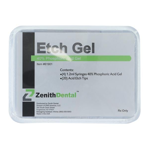 40% Phosphoric Acid Syringe Etching Gel 1.2 mL Complete Kit 4/Pk
