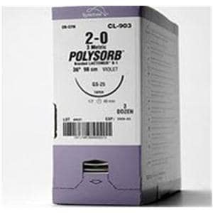 Polysorb Suture 6-0 12" Polyester Braid SS-24 Violet 12/Ca