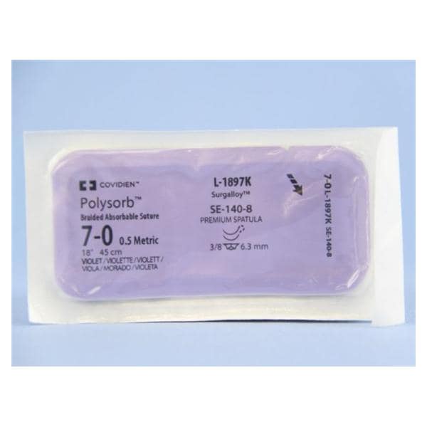 Polysorb Suture 7-0 18" Polyester Braid SE-140-8/SE-140-8 Violet 12/Ca